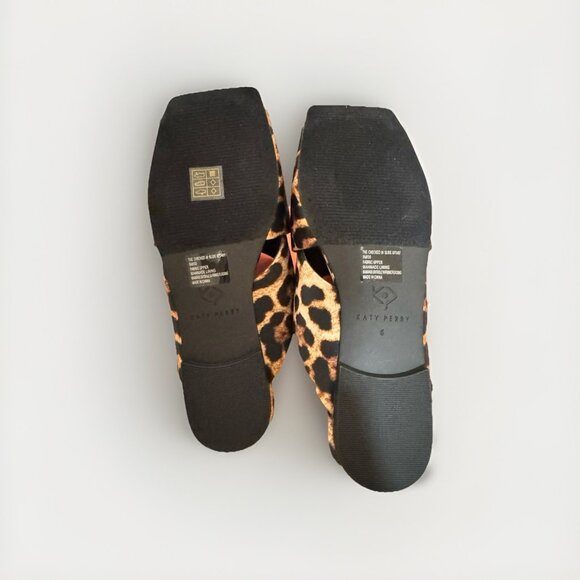 Katy Perry The Checked In Slide Sandal Leopard Print Satin 5 NIB - Picture 4 of 5